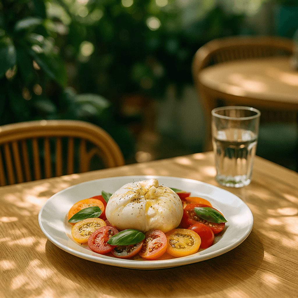 Fresh vibrant cafe photography with botanical elements