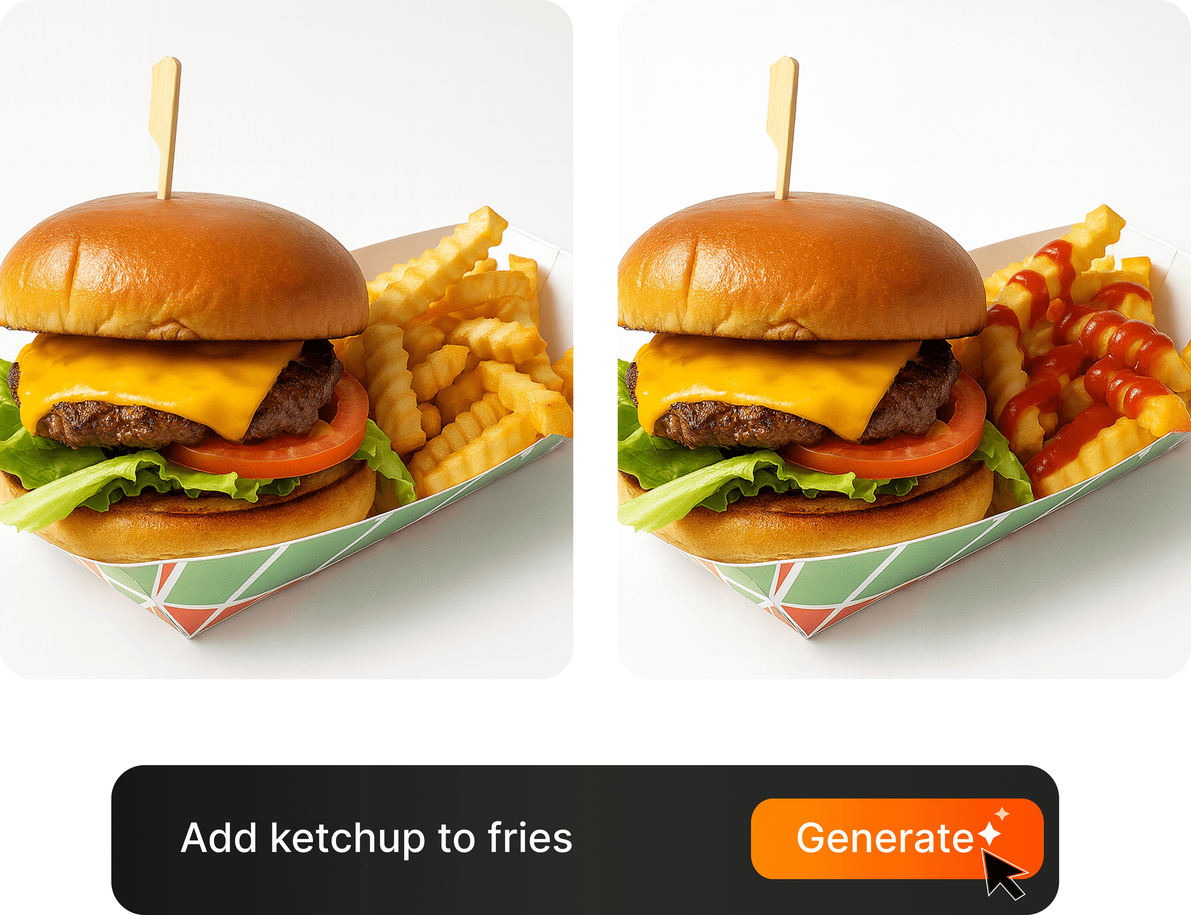Enhance food appeal for delivery platforms with AI photography Add steam and appeal to delivery food photos with AI - make dishes irresistible