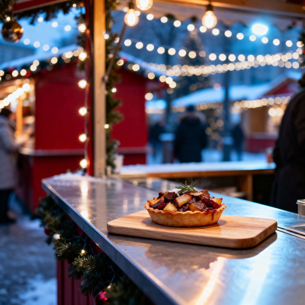 Christmas Market Street Food Photography at Outdoor Vendor