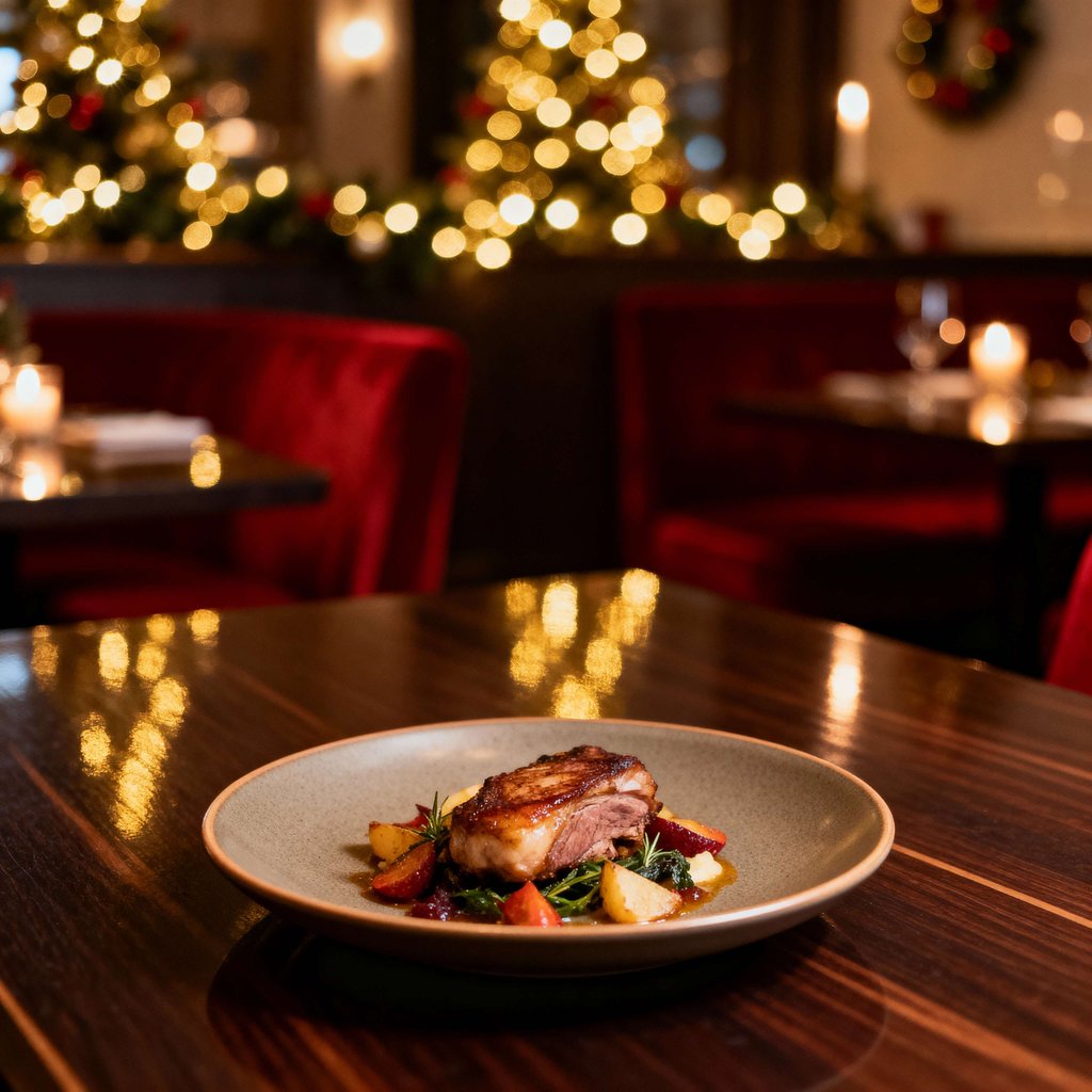 Luxury Christmas Fine Dining Restaurant Food Photography