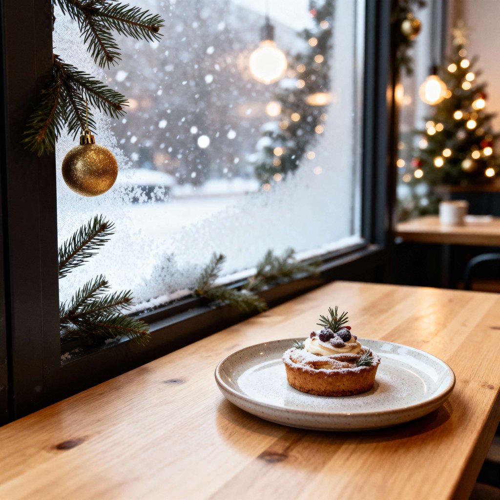 Nordic Christmas Cafe Food Photography Minimal Style