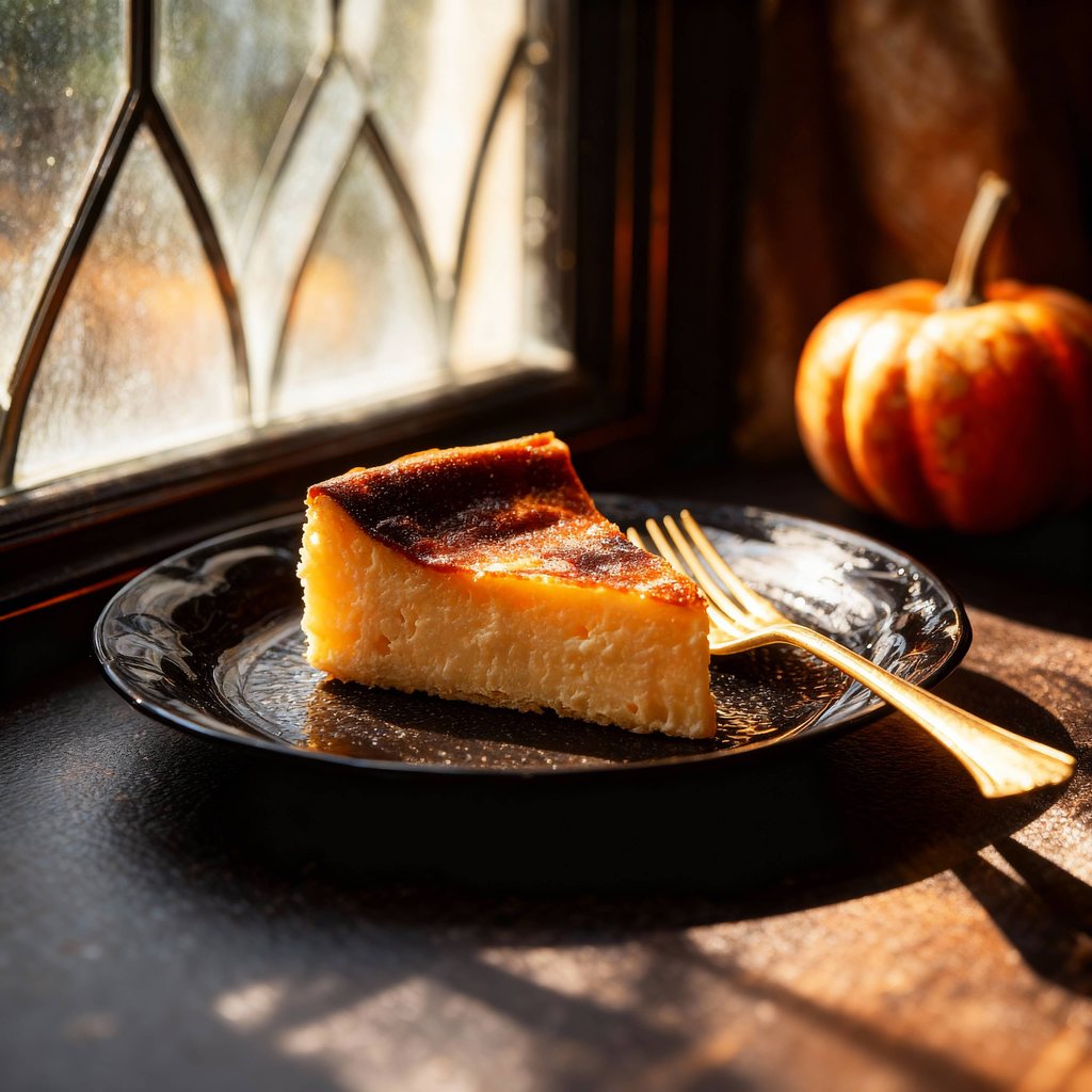 Halloween Burnt Basque Cheesecake Photography