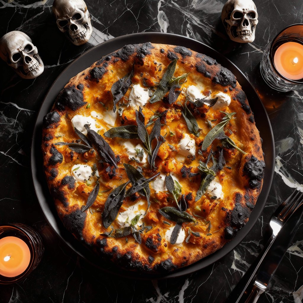 Halloween Charcoal Plate Fine Dining Photography