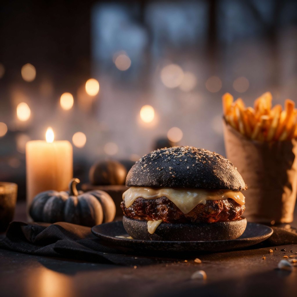 Halloween Burger Food Image