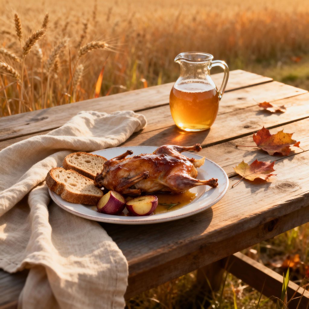 Thanksgiving Apple Cider Glazed Rabbit