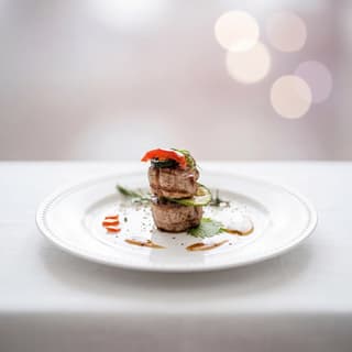 Chef's table fine dining food styling