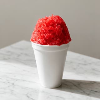 Philadelphia water ice vivid cherry red granular italian ice white paper cup marble — water ice hero photography