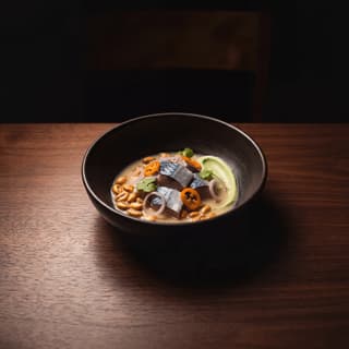 Bone-in steak on cutting board — steakhouse restaurant menu photography