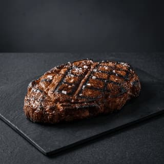 Ribeye crust grill mark macro maillard char close up — steak crust hero photography
