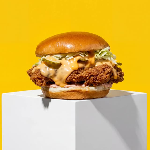 Studio-quality burger photo generated by FoodShot AI