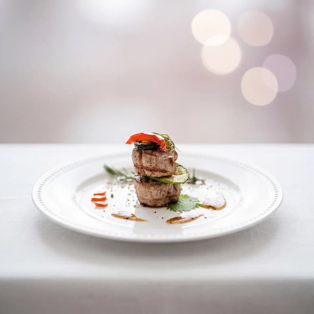 Chef's table fine dining food styling