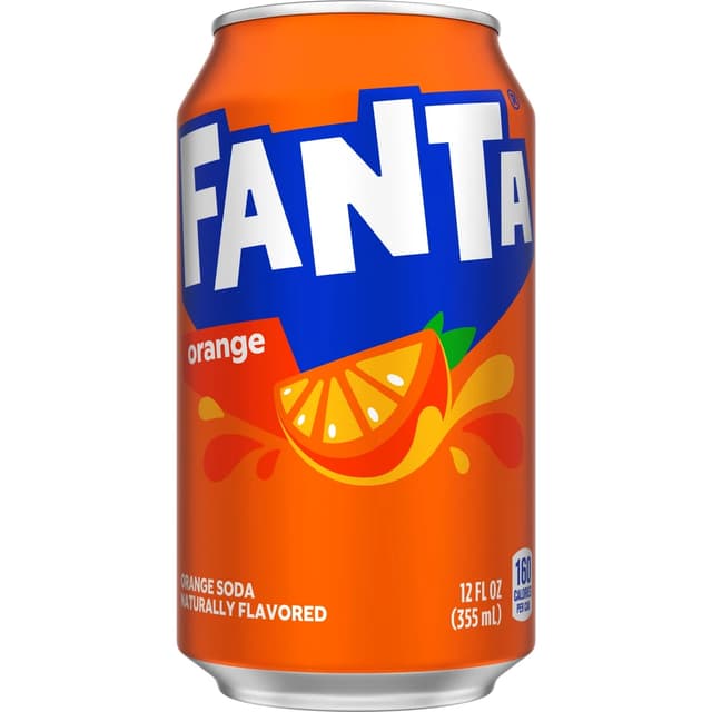 Plain e-commerce packshot of a soda can before FoodShot AI styling