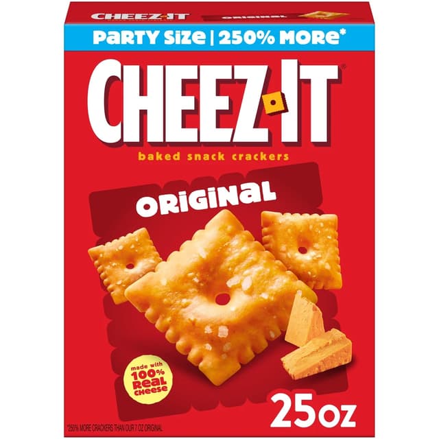 Plain e-commerce packshot of a cracker box before FoodShot AI styling