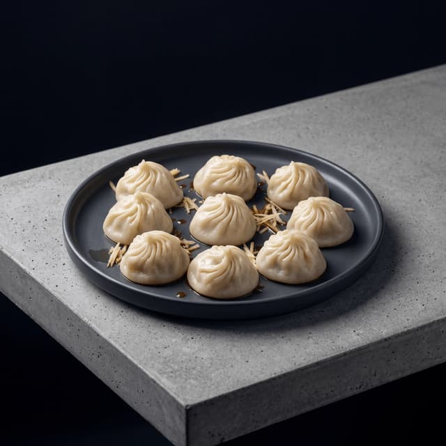 Xiao long bao soup dumplings eight bamboo steamer translucent — soup dumpling card photography