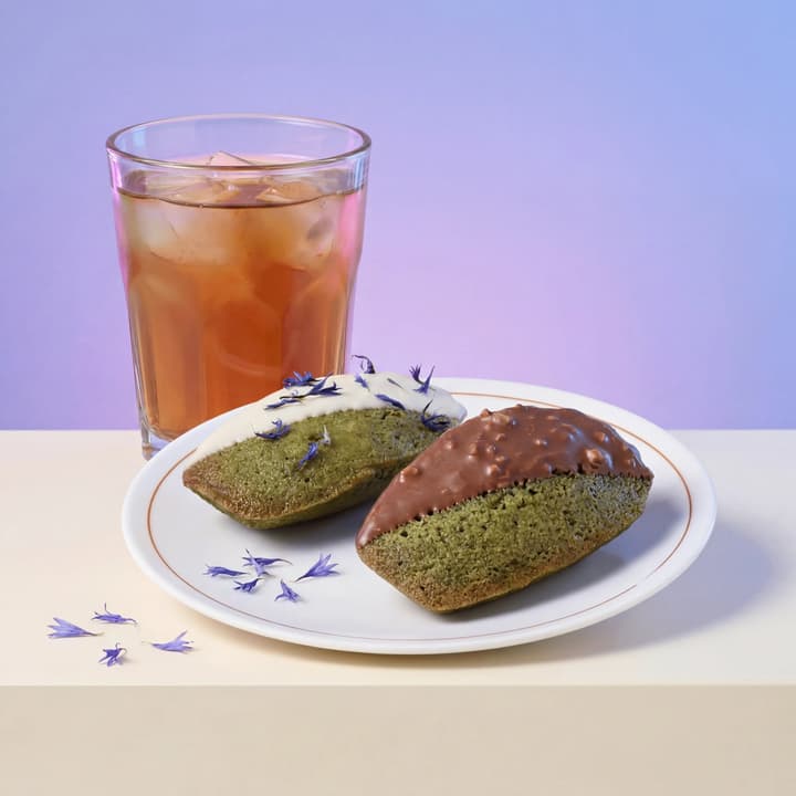 Matcha mille crêpe cake slice with layered green tea crepes and white cream — Japanese dessert content photography