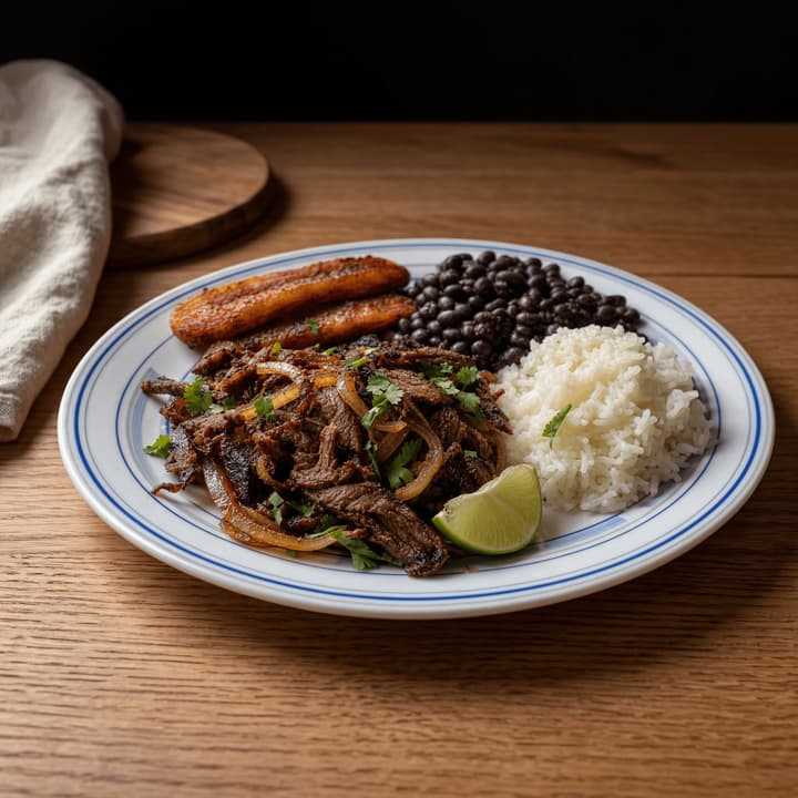 Vaca frita cuban crispy fried shredded beef onions lime rice black beans macro plate miami — vaca frita FAQ sidebar photography