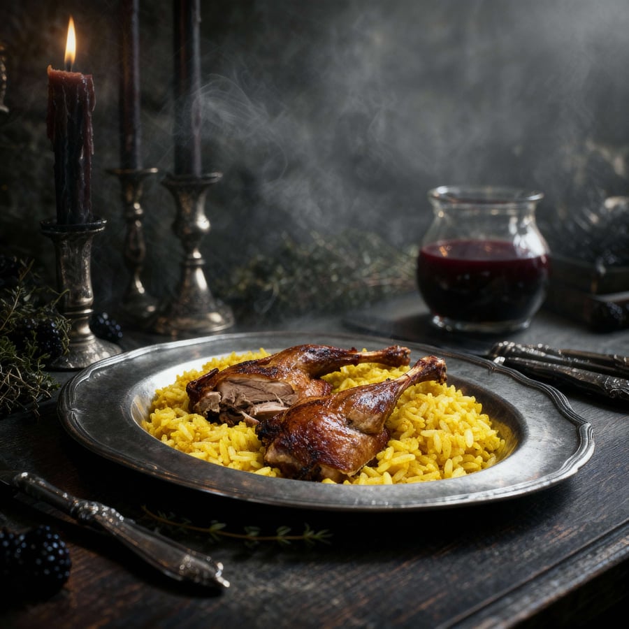Halloween Victorian Gothic Candle Chicken Biryani Picture