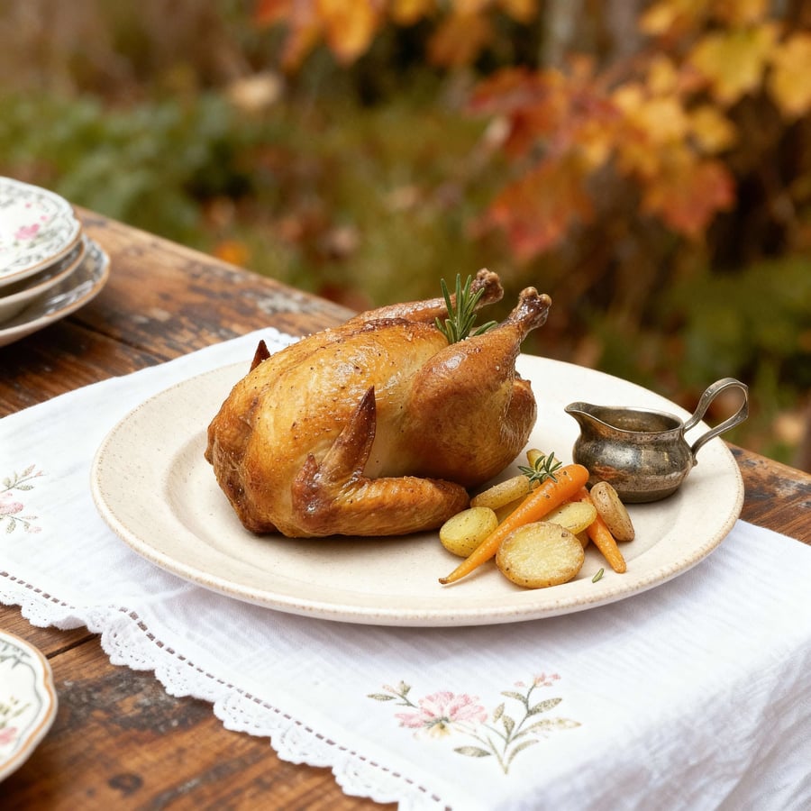 Thanksgiving Turkey - Autumn Countryside Garden Style