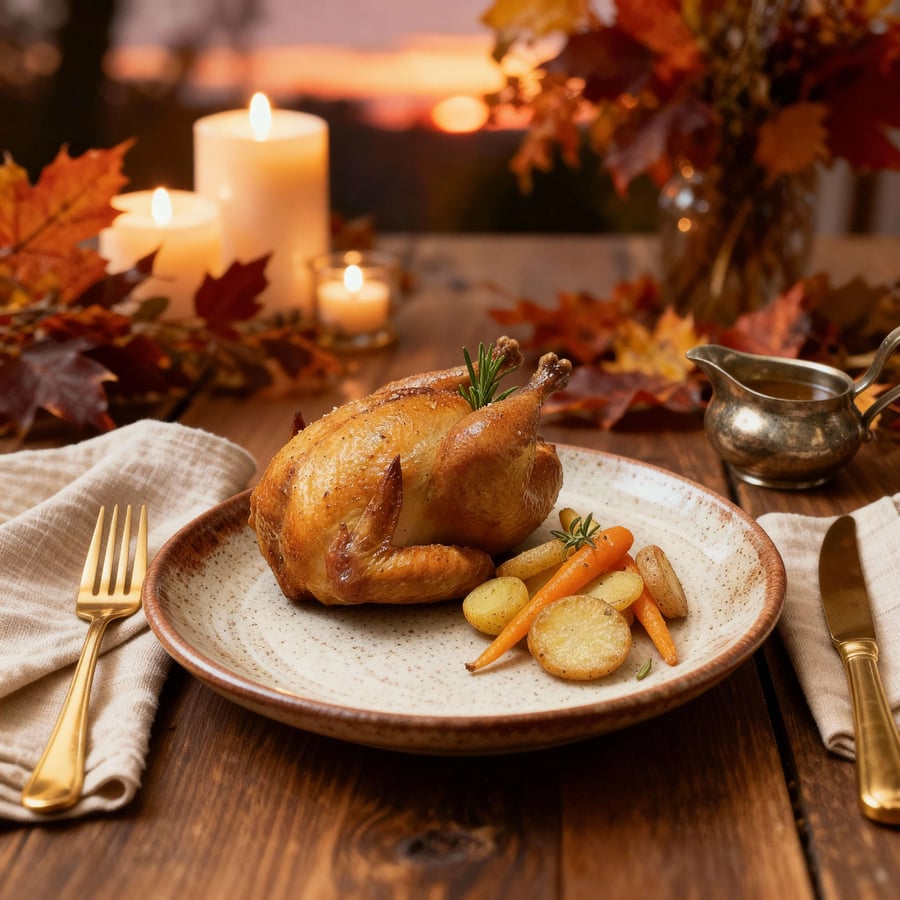 Thanksgiving Turkey - Warm Candlelight Dining Style