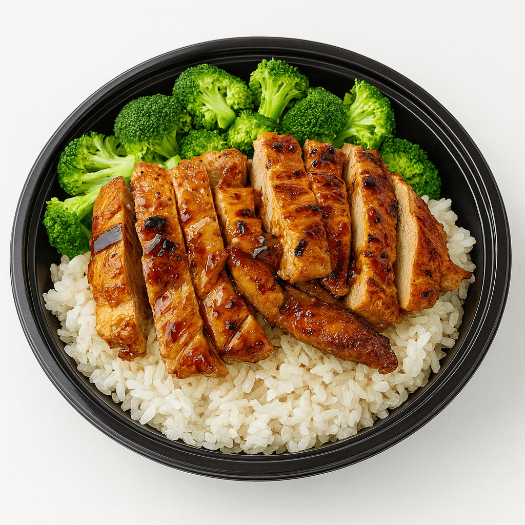 Grilled Chicken with Rice & Broccoli – Healthy Delivery Option Grilled chicken breast with rice and broccoli — healthy menu item photo aligned with Grubhub/Uber Eats protein trends (chicken popular in 40% of orders)