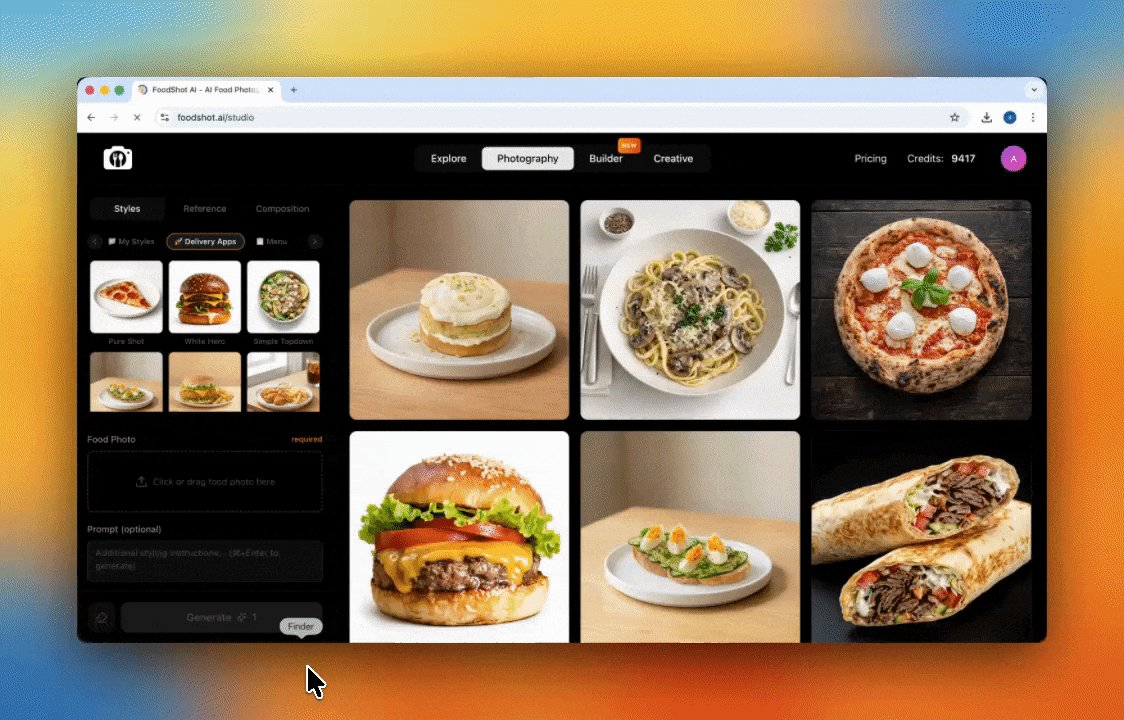 Upload any food photo to transform