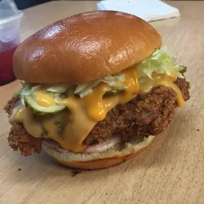 Original smartphone food photo - burger before FoodShot editing