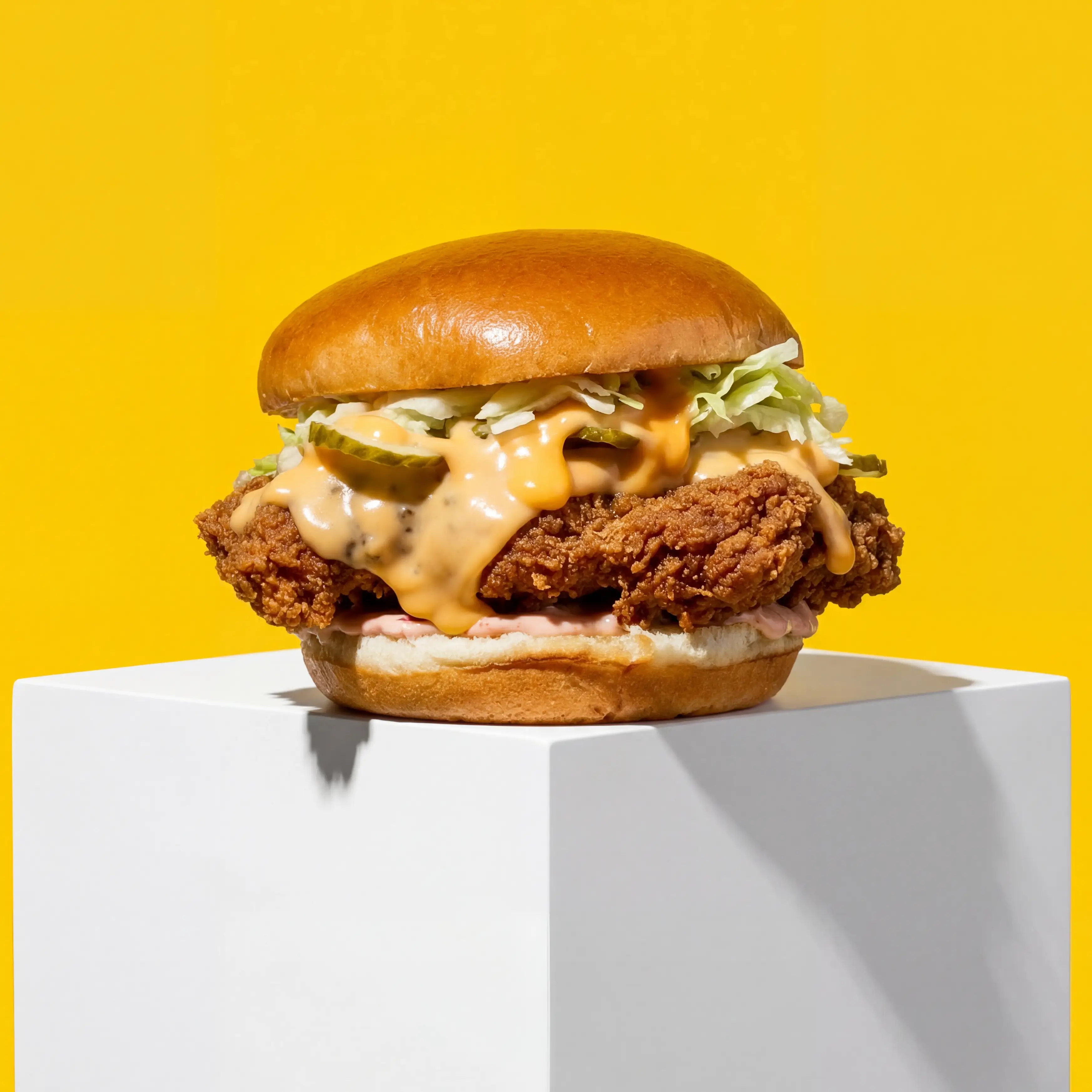 Studio-quality burger photo generated by FoodShot AI