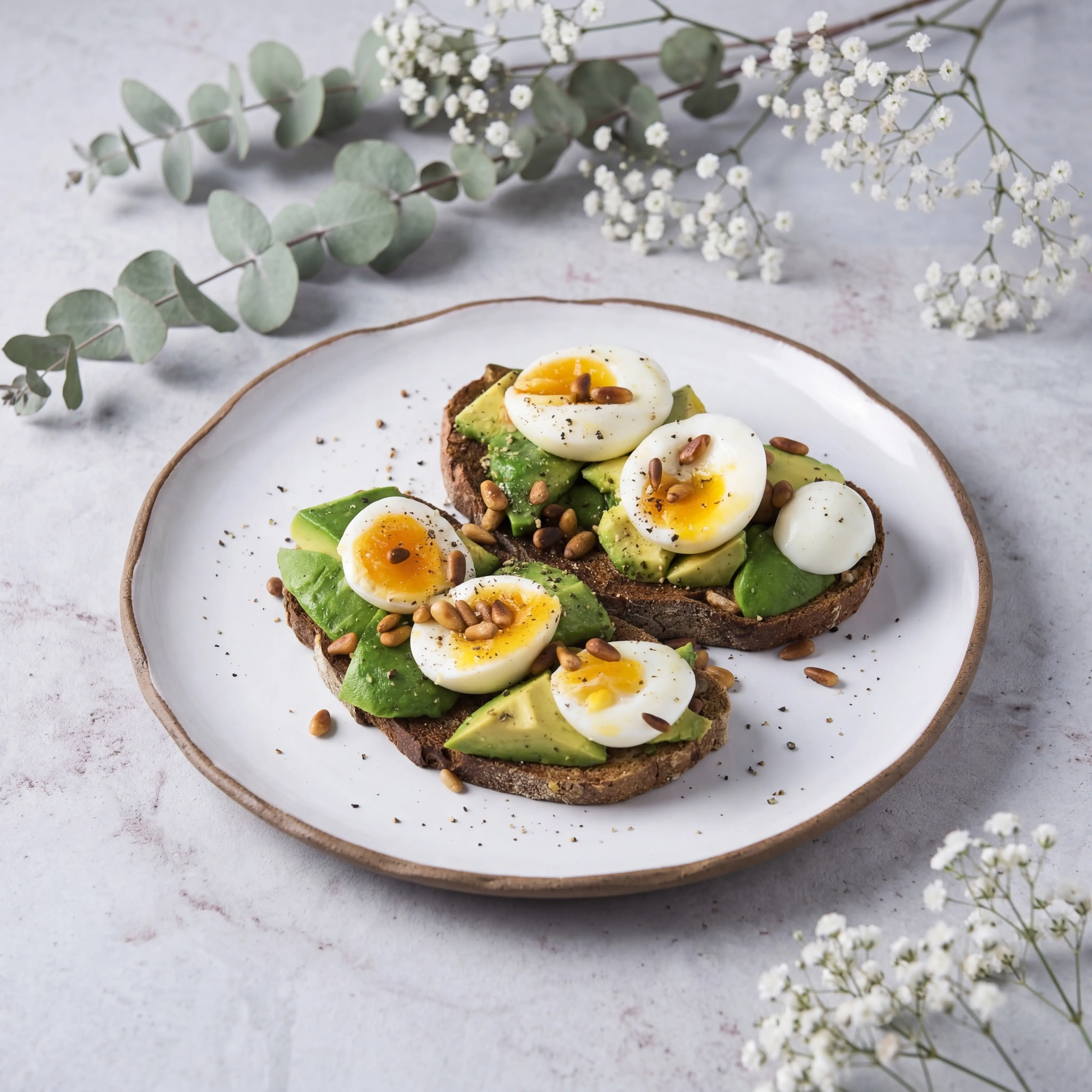 Cafe brunch plate professional photo