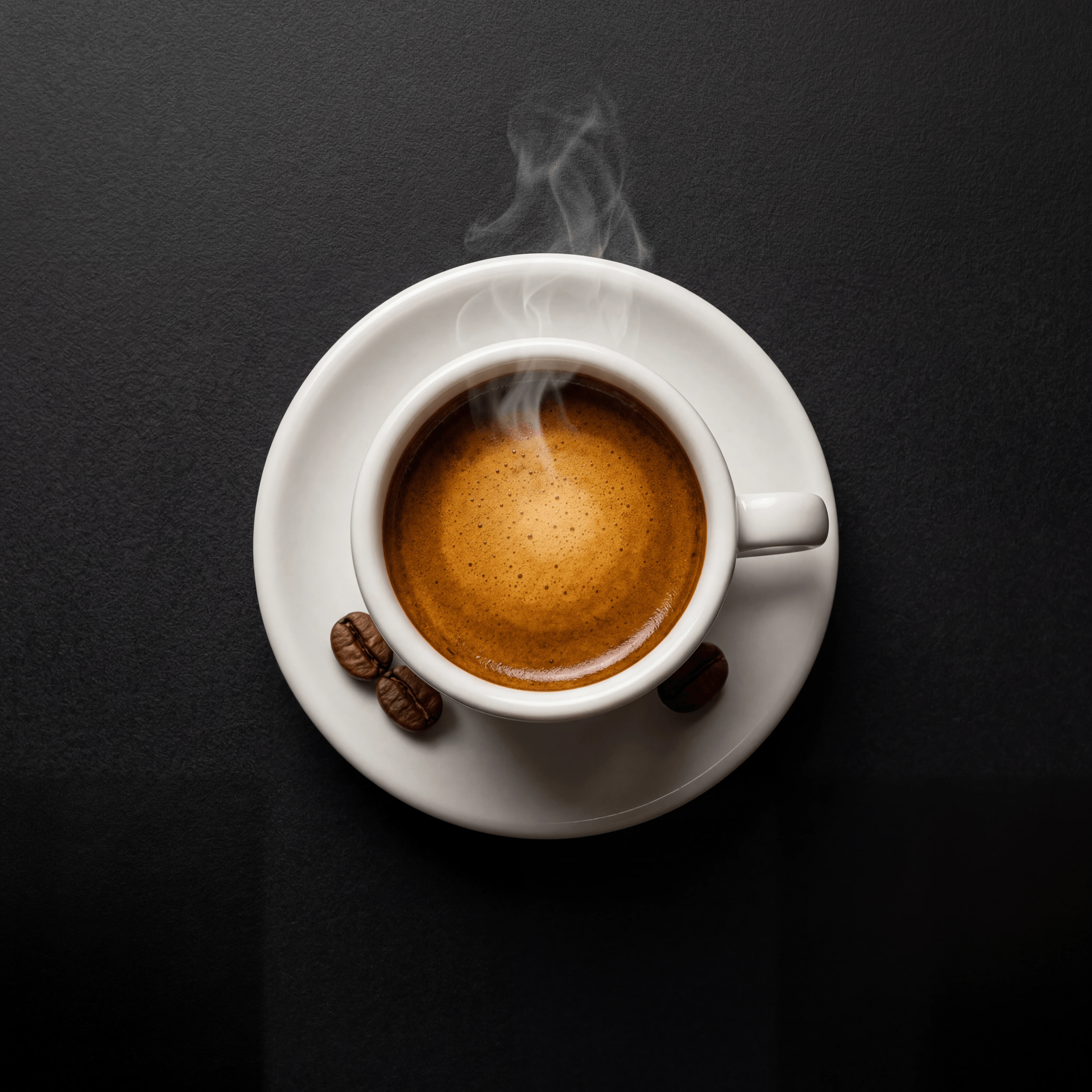 Espresso shot close up crema golden amber three tone dark monolith — espresso close up card photography