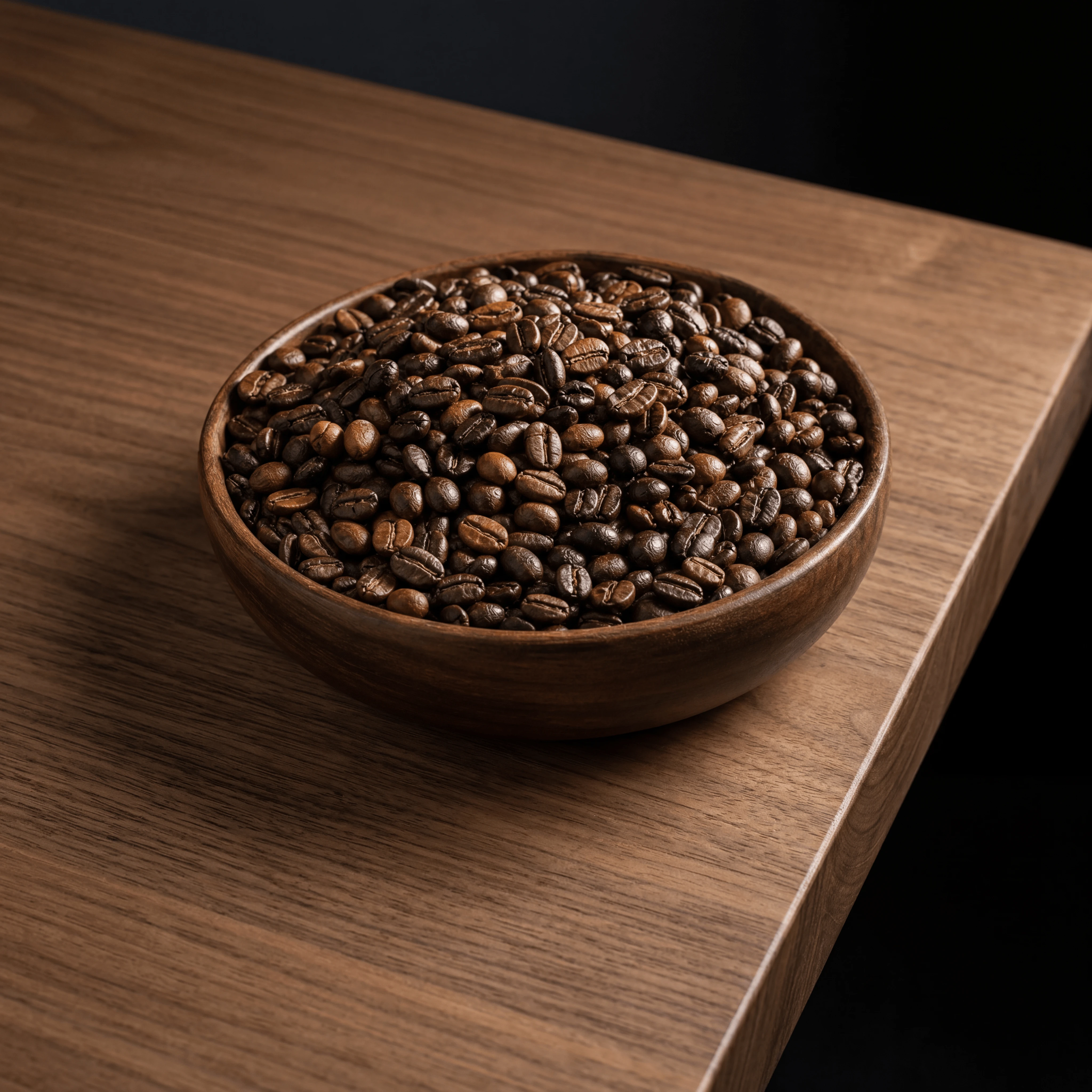 Coffee beans macro burlap sack roastery dark walnut single origin — coffee bean card photography