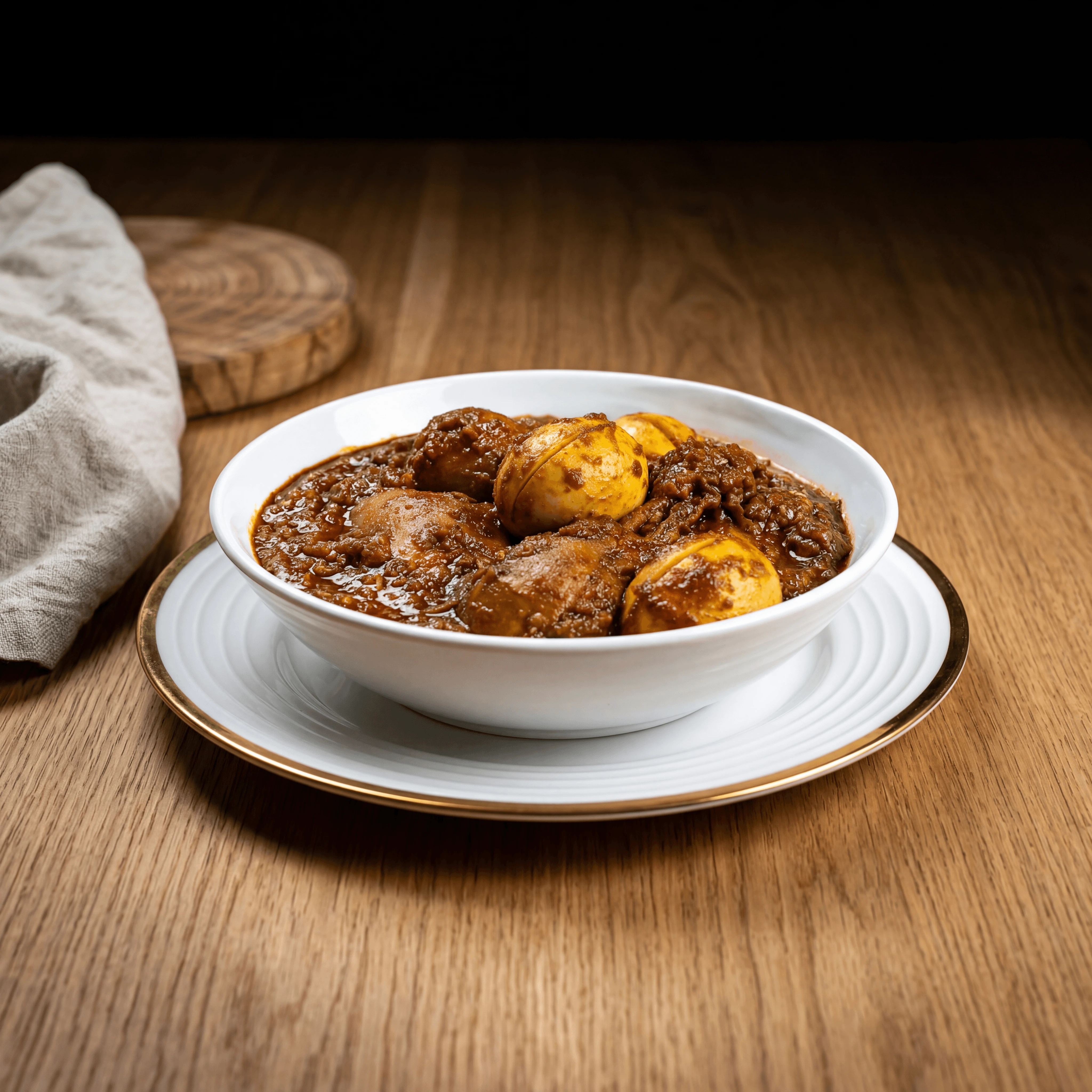 Doro wat chicken stew berbere boiled egg clay bowl injera macro — iconic doro wat FAQ sidebar photography