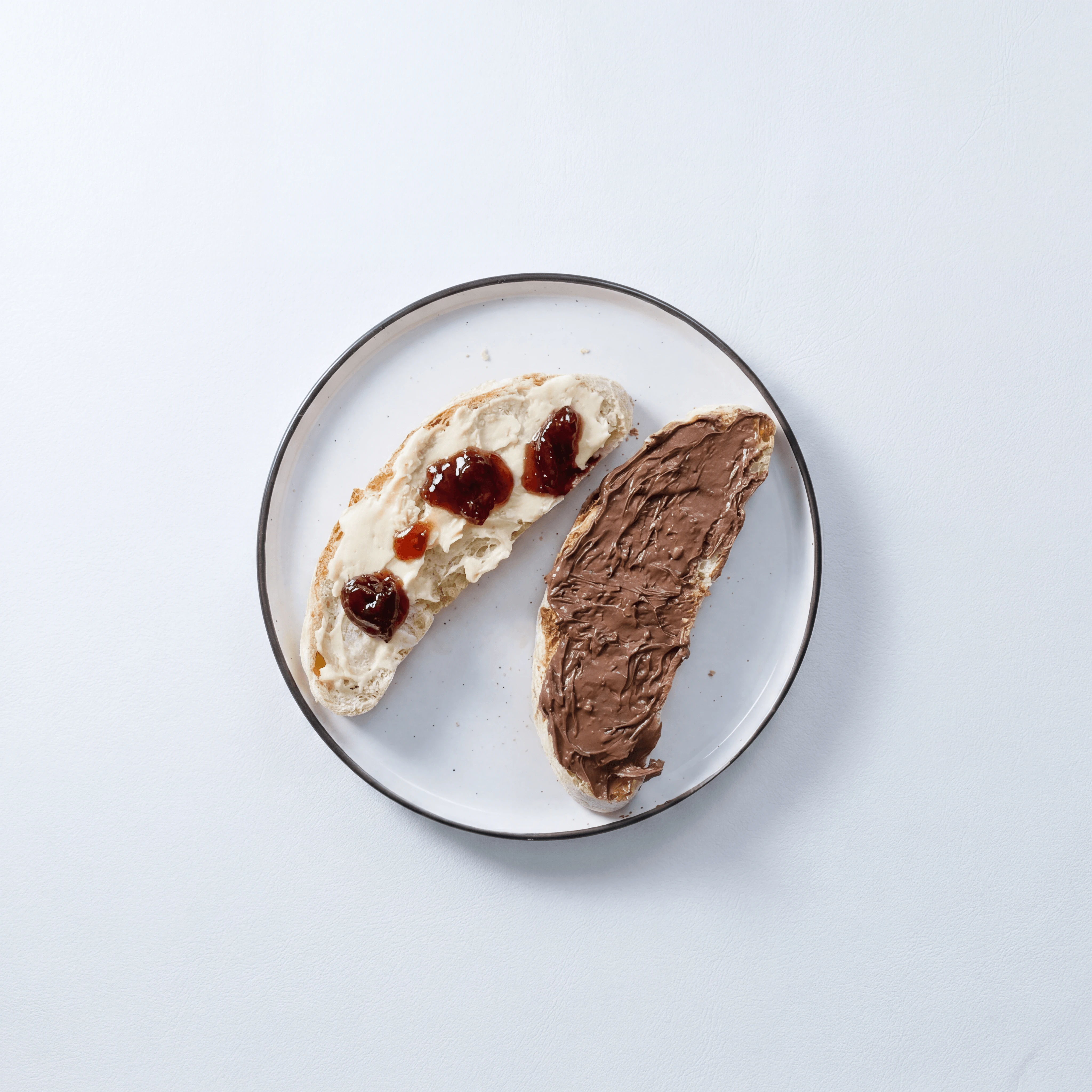Artisan nut butter toast with banana and honey — DTC food brand e-commerce product photography