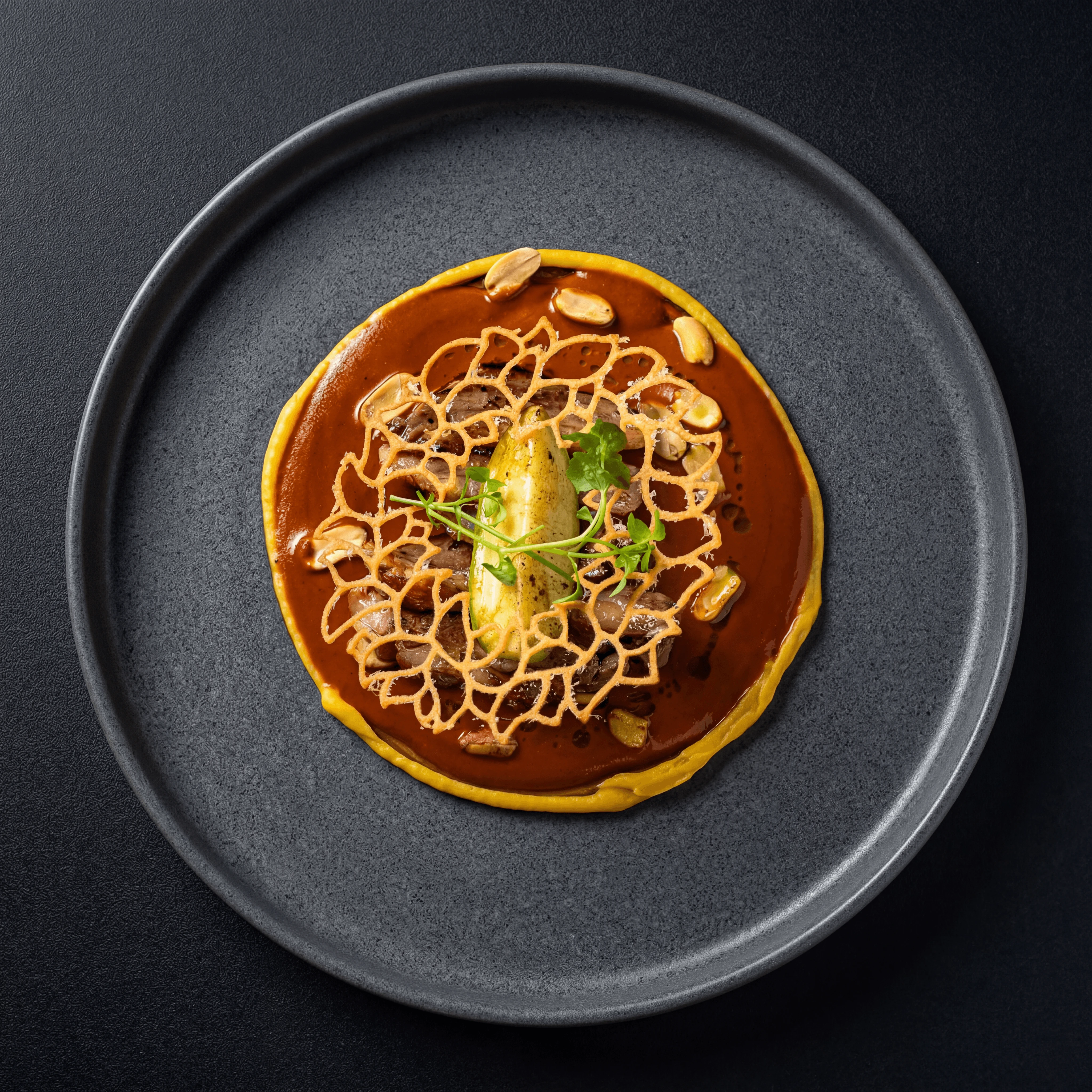 Mole madre and mole nuevo with hoja santa tortilla — Mexican campaign-grade food photography