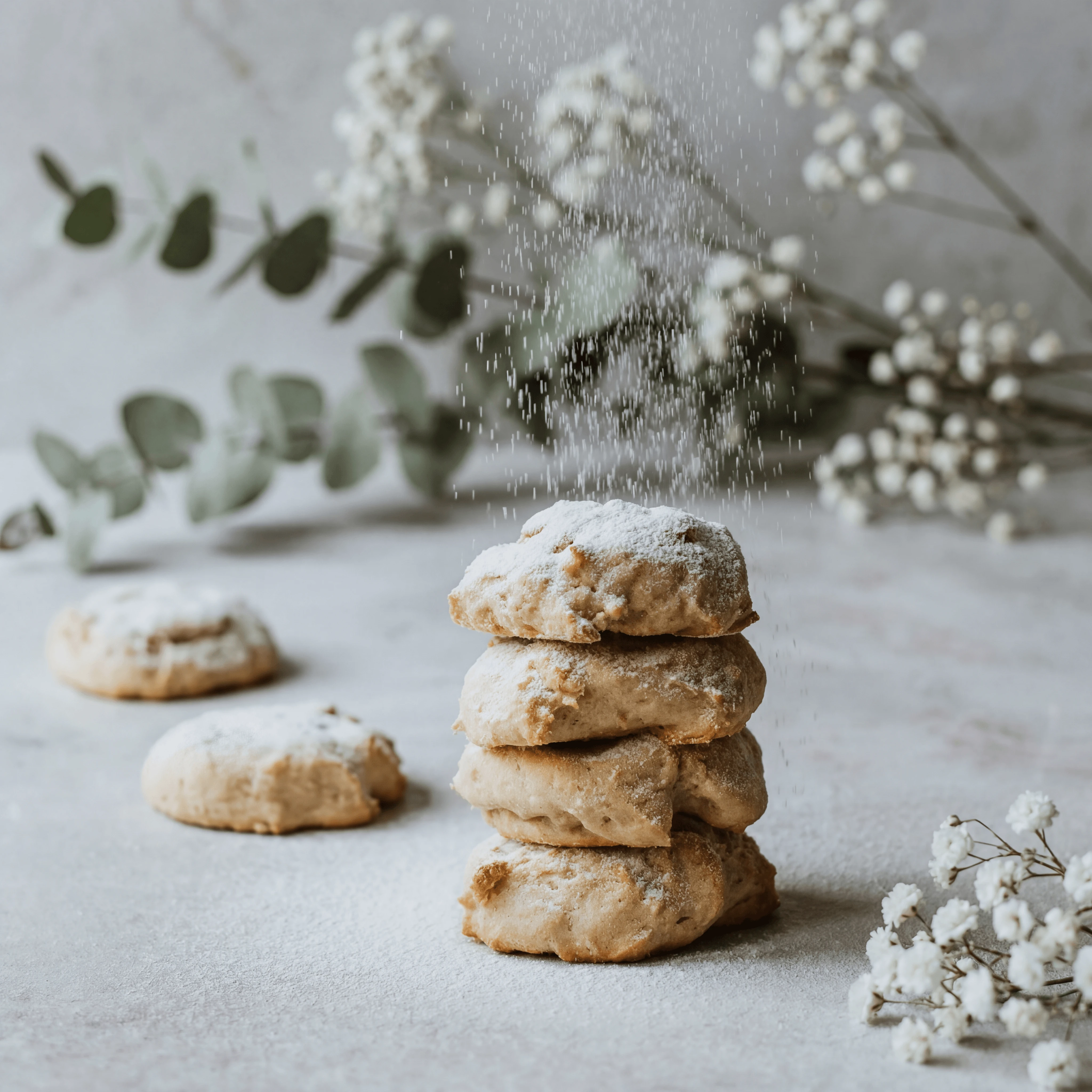 Rose-scented scones with butterfly pea clotted cream — luxury hotel afternoon tea photography