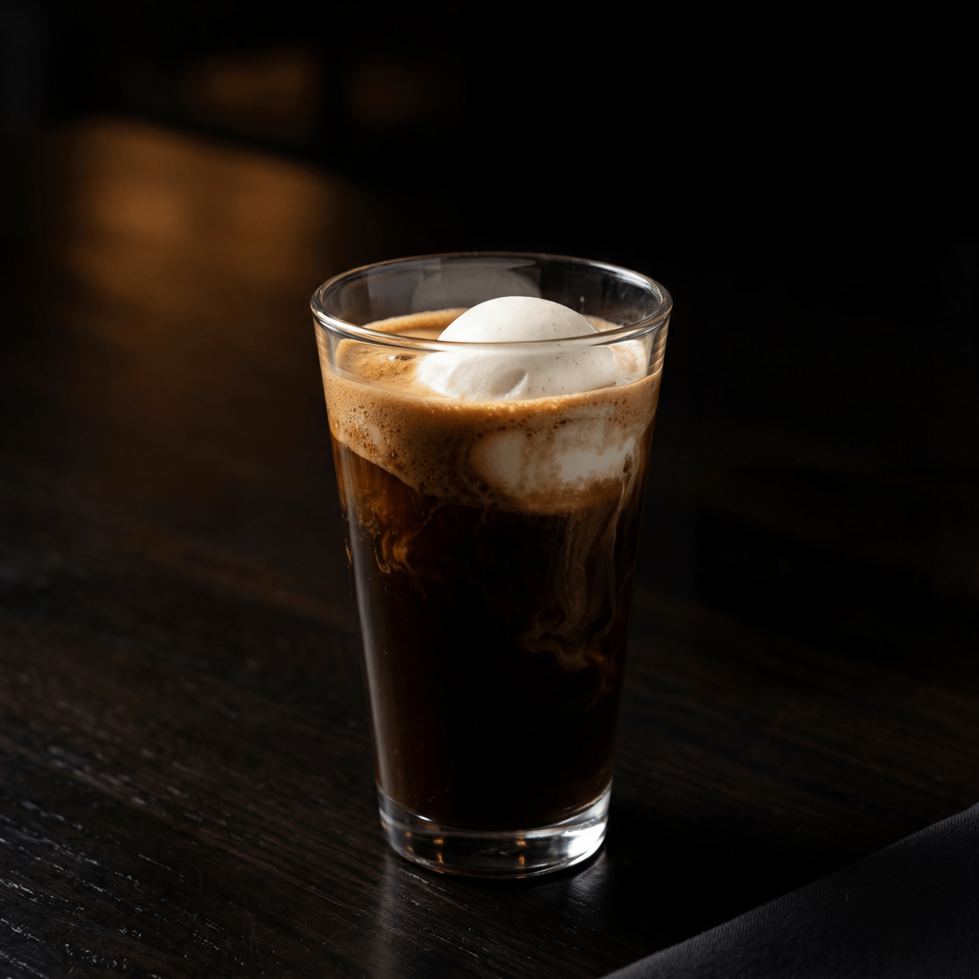 Espresso float vanilla ice cream cold brew — affogato coffee combo card photography