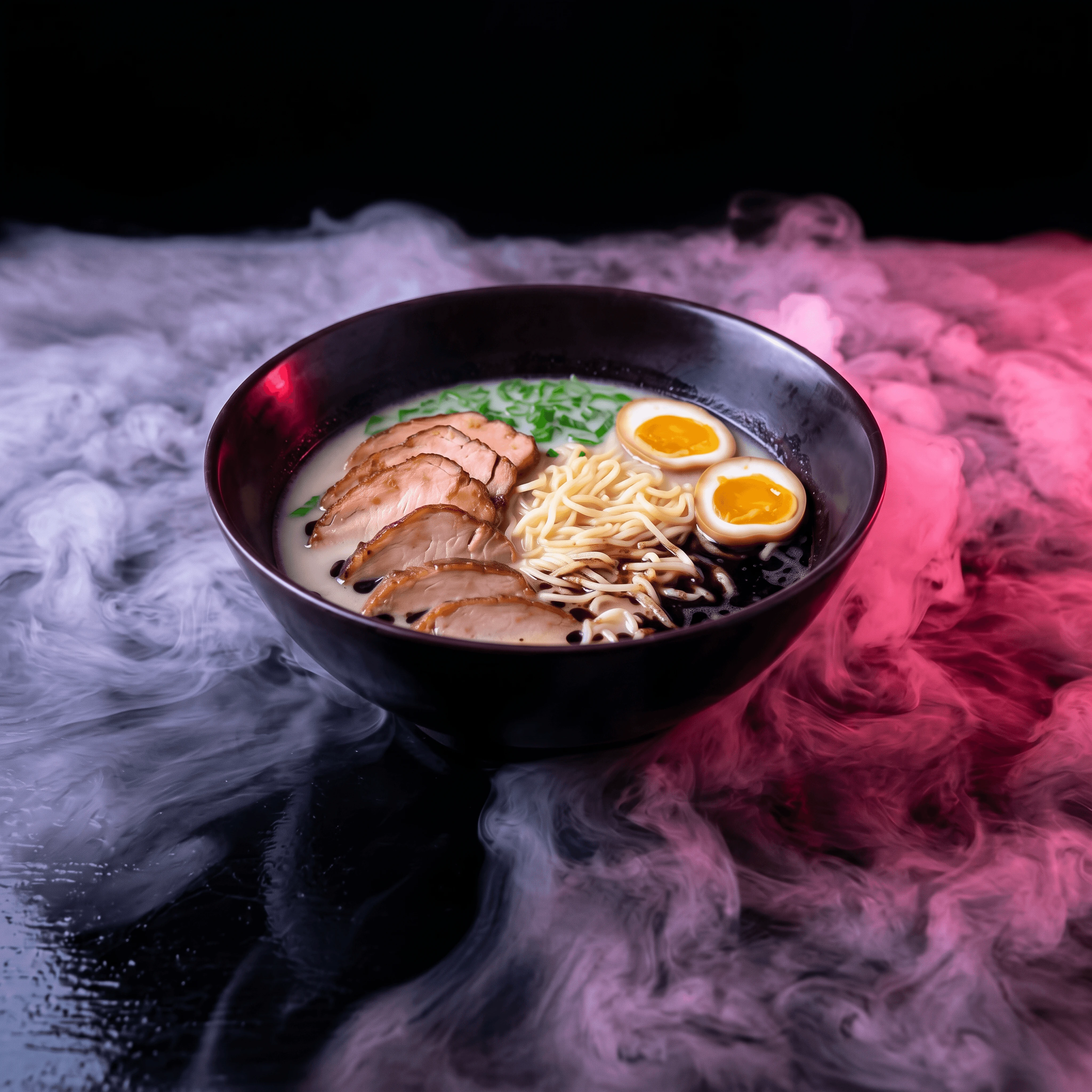 Iconic tonkotsu ramen overhead chashu egg nori — ramen FAQ sidebar photography