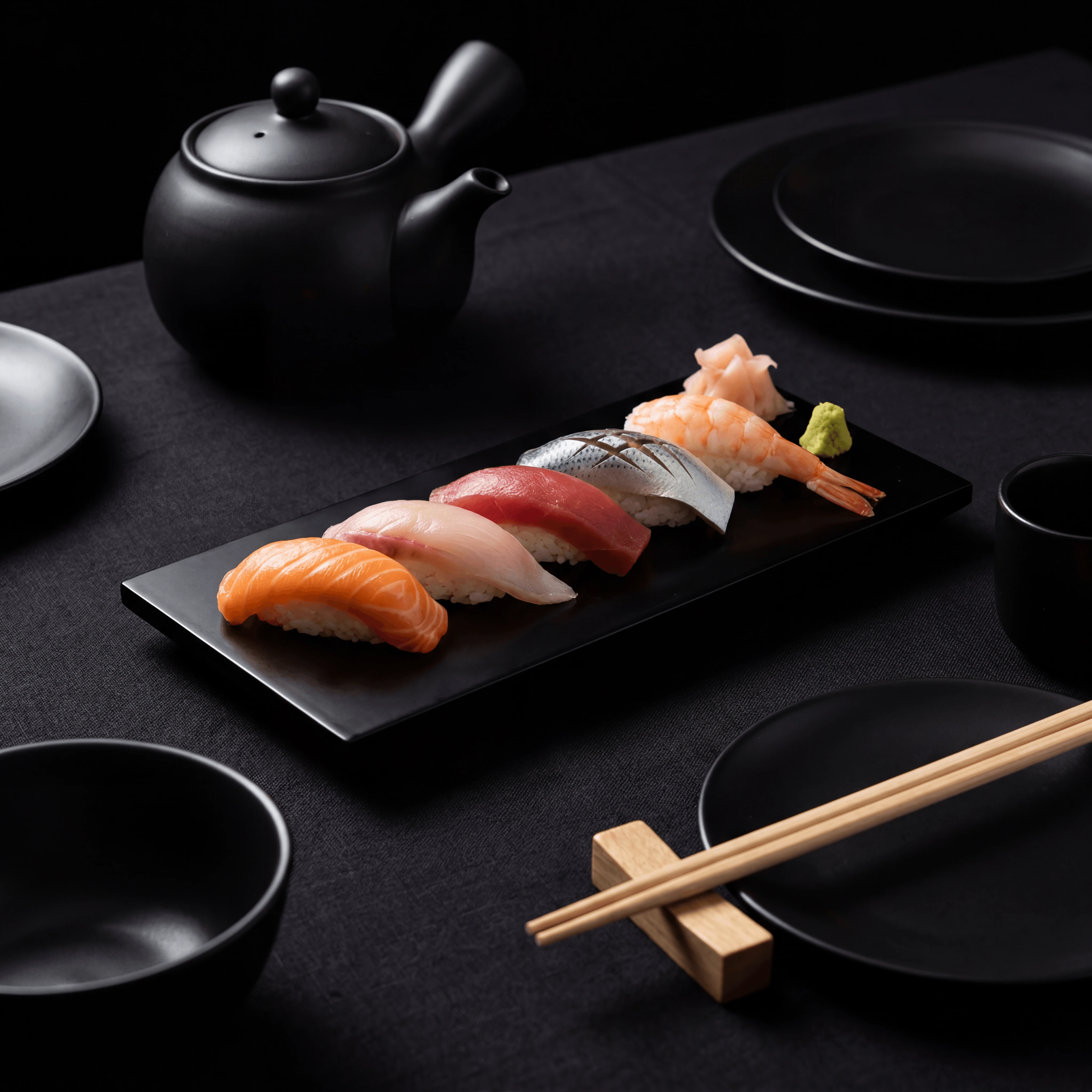 Rigatoni alla carbonara in speckled stoneware — Italian trattoria menu photography