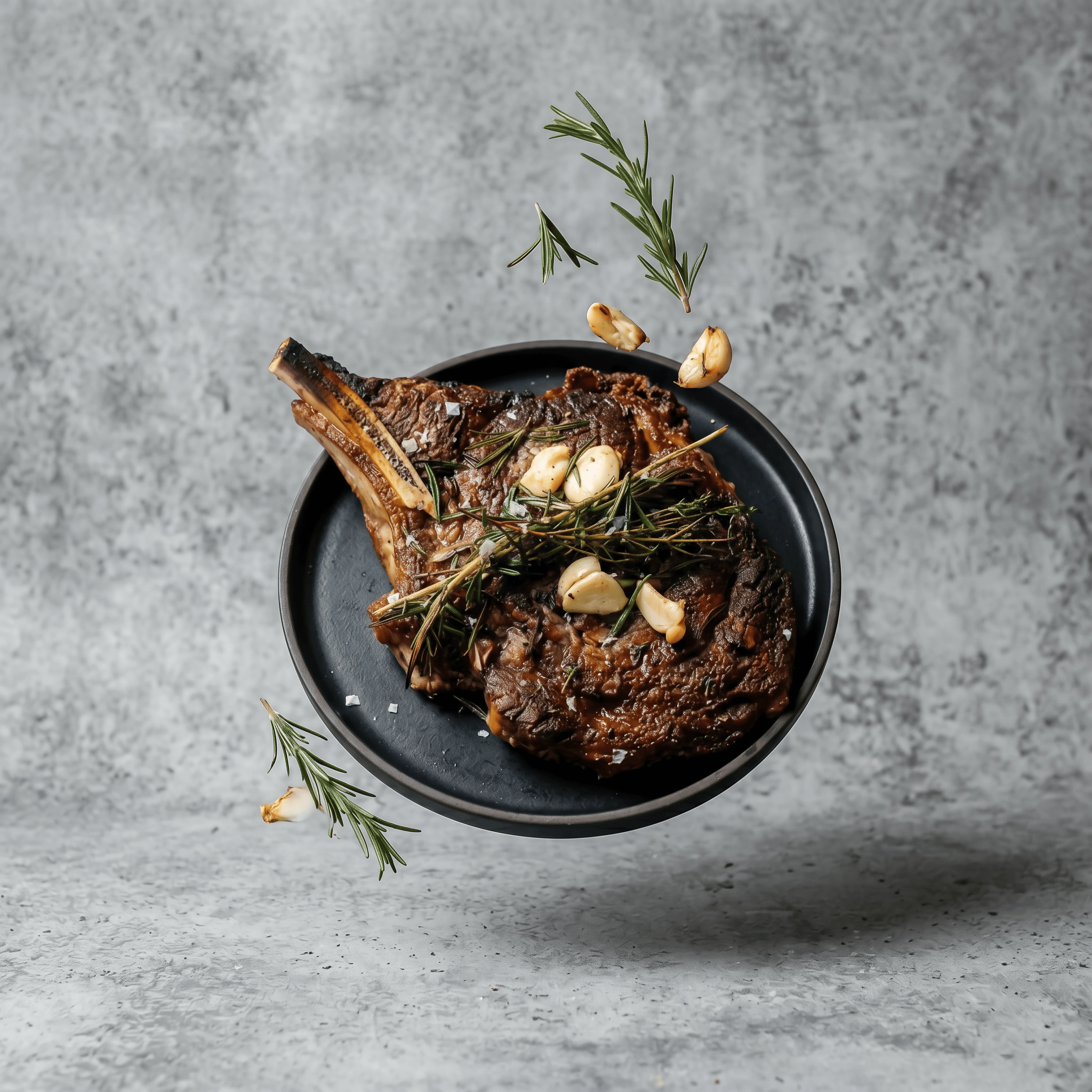 Iconic USDA Prime ribeye steak butter herb hero plate — steak FAQ sidebar photography