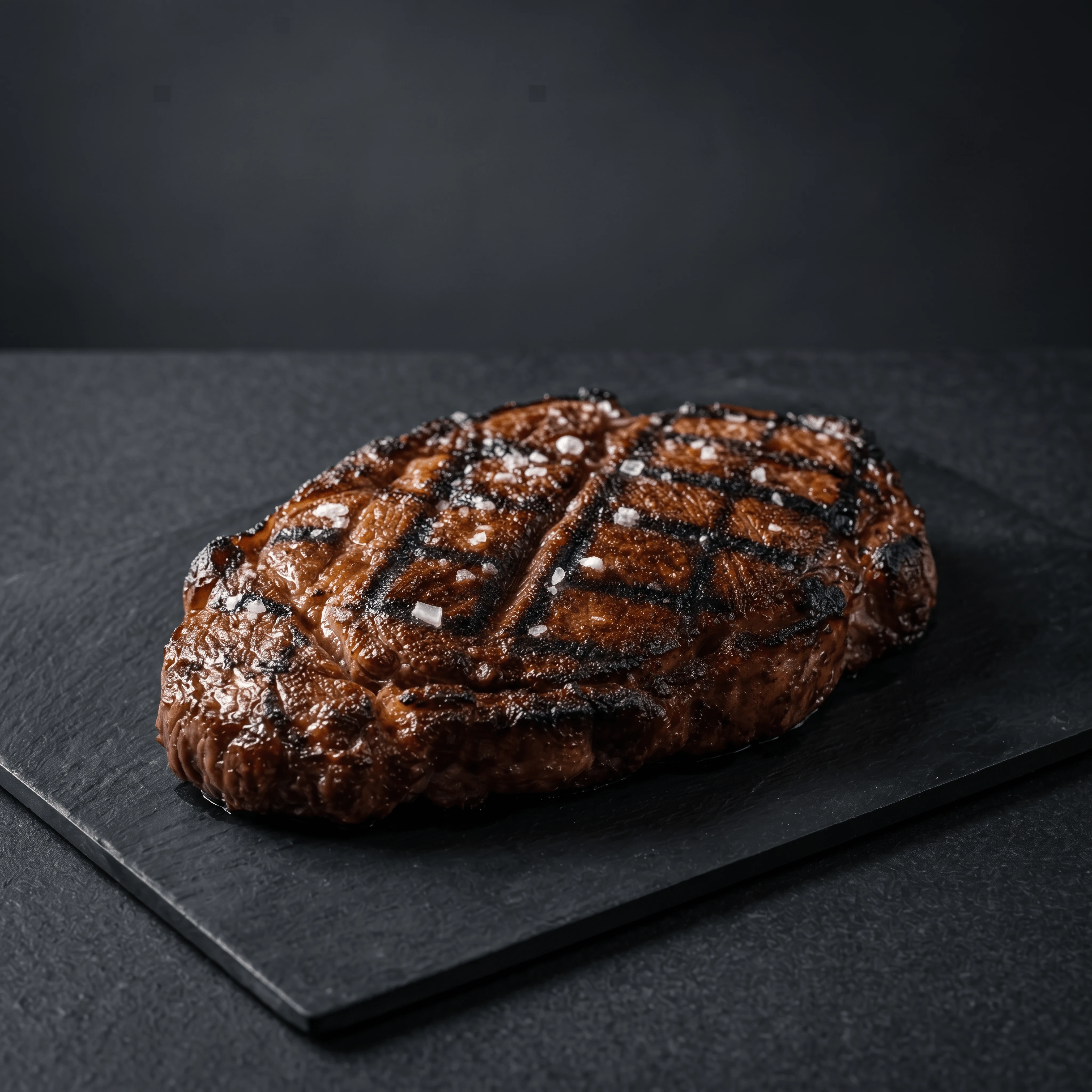Ribeye crust grill mark macro maillard char close up — steak crust hero photography